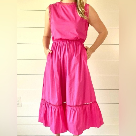 Strut & Bolt Dresses & Skirts - 2/$28 Strut & Bolt Ladder Trim Midi‎ Dress Fuschia Size Large